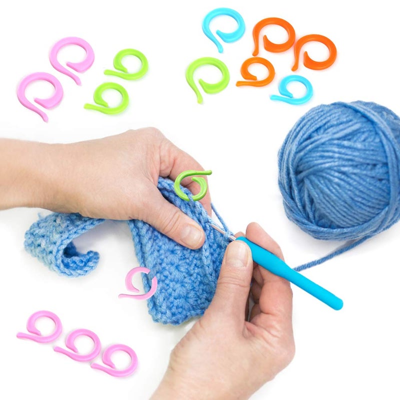 Lokunn 40Pcs Stitch Markers for Crocheting, Crochet Stitch Markers Ring, Multicolor Knitting Stitch Markers for Knitting and Crocheting, Small and Large Locking Markers - Image 3